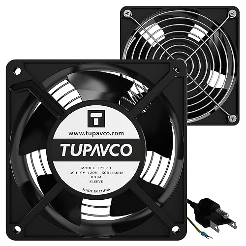 Network Cabinet Fan (2pc Kit) Pair of 120mm 4in Fans 110V AC -Tupavco TP1511