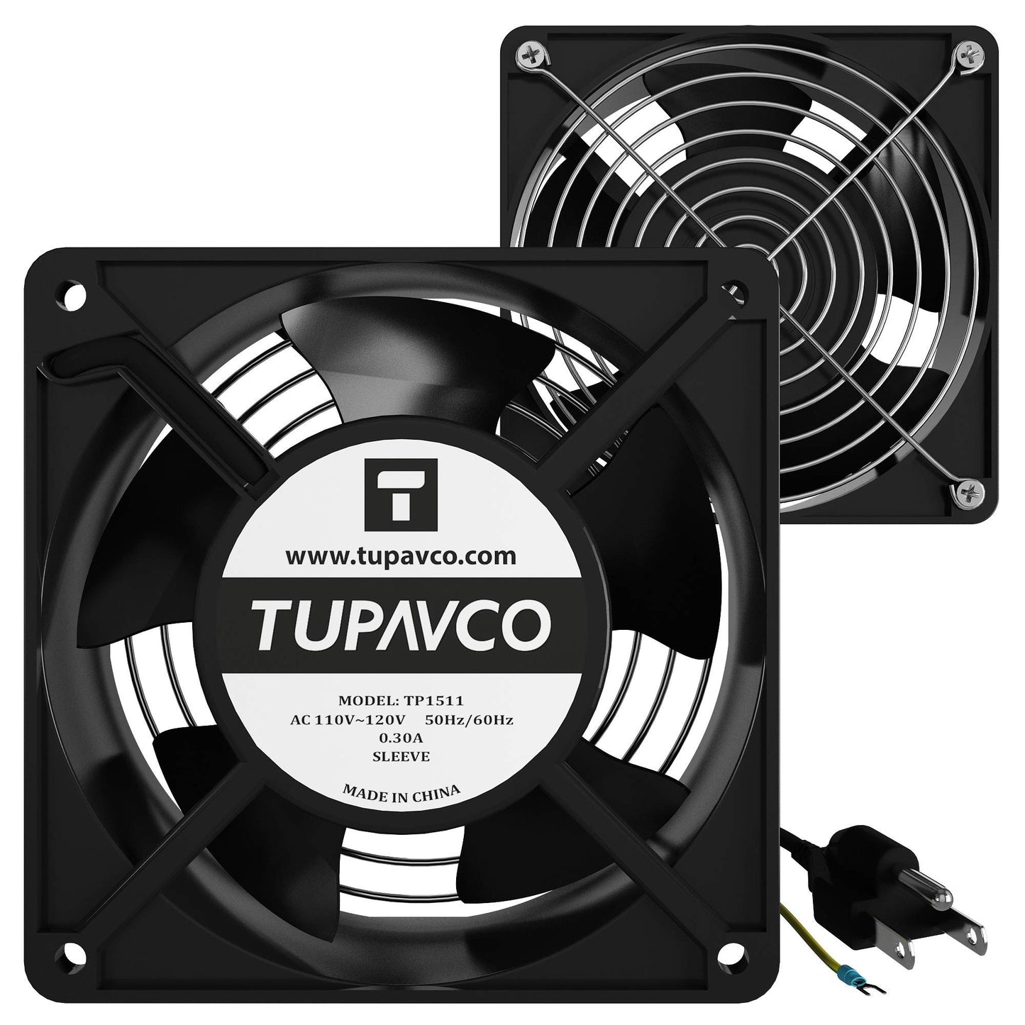 Network Cabinet Fan (2pc Kit) Pair of 120mm 4in Fans 110V AC -Tupavco TP1511