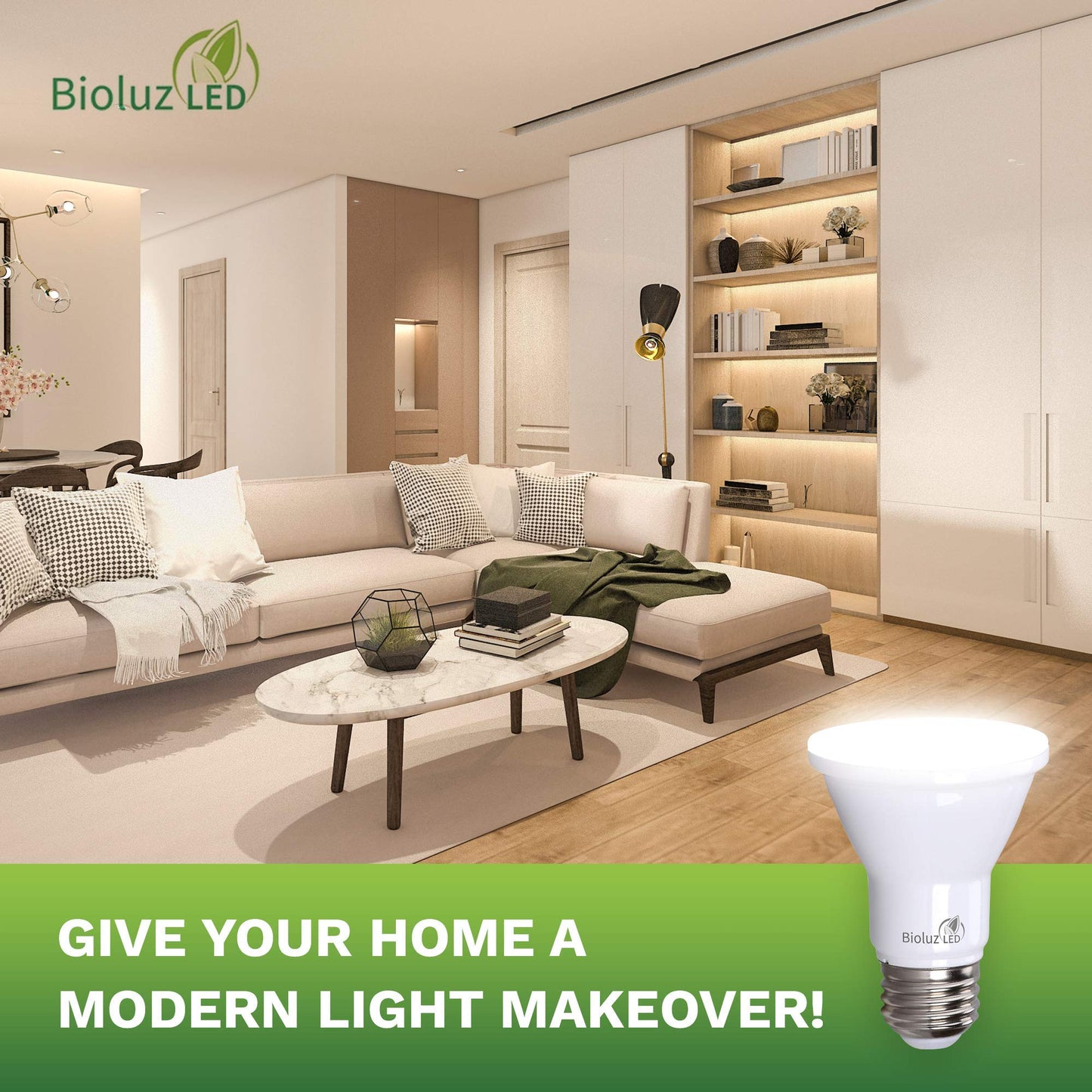 Bioluz LED PAR20 Light Bulbs 10 Pack, Dimmable LED Light Bulb 5.5W = 75W, Soft White 3000K, Daylight LED, E26, 40° Beam, Energy Efficient, UL Listed