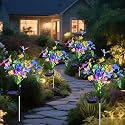 Aureate Horizon Solar Garden Lights Outdoor Waterproof Solar Lights 4 Pack with New Upgraded 40 LED 18 Butterfly Outdoor Lights for Yard Outside