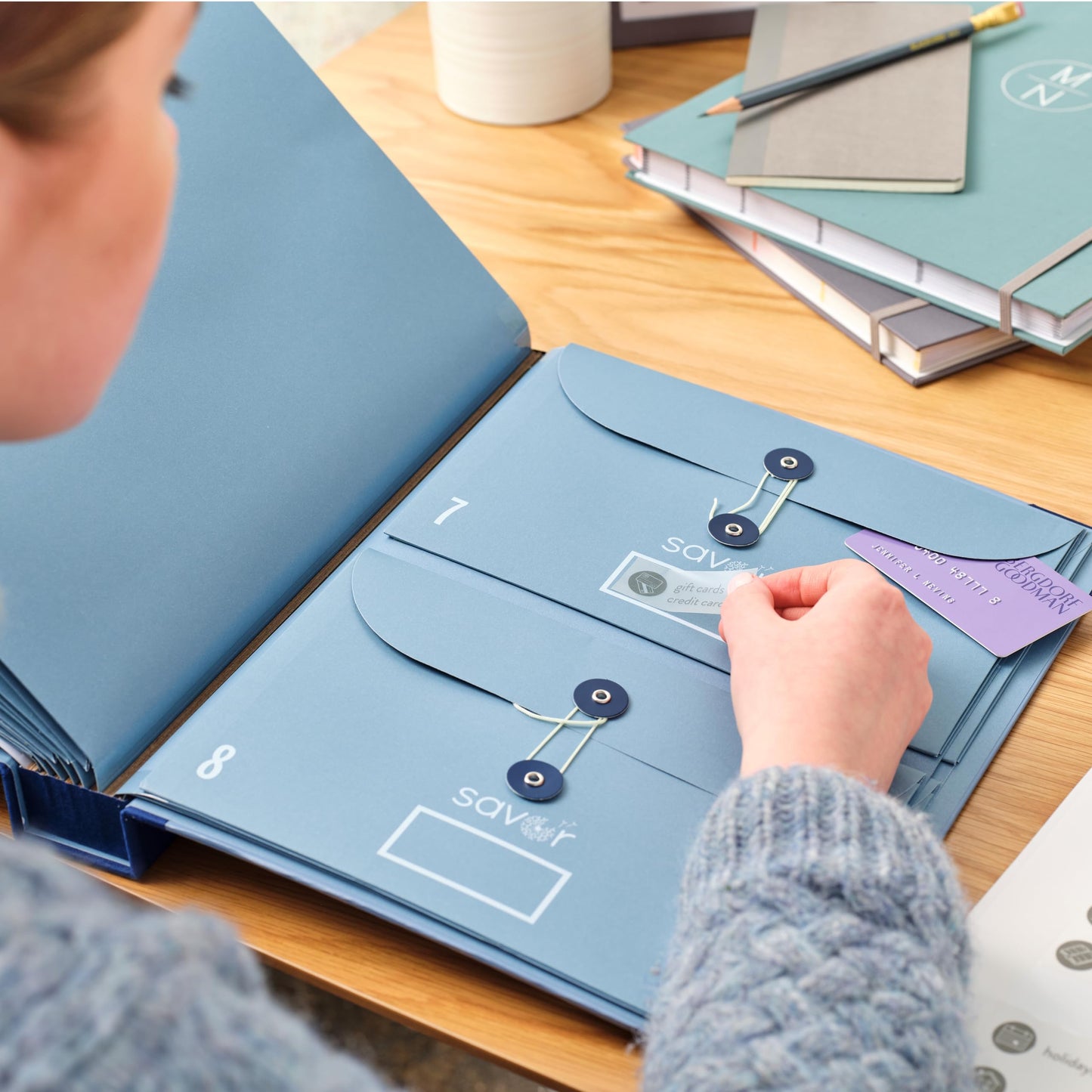 The Folio® Important Document Organizer by Savor | Binder with Guided Labels, Acid-Free File Folder Organizer with 10 Pockets, Document Holder