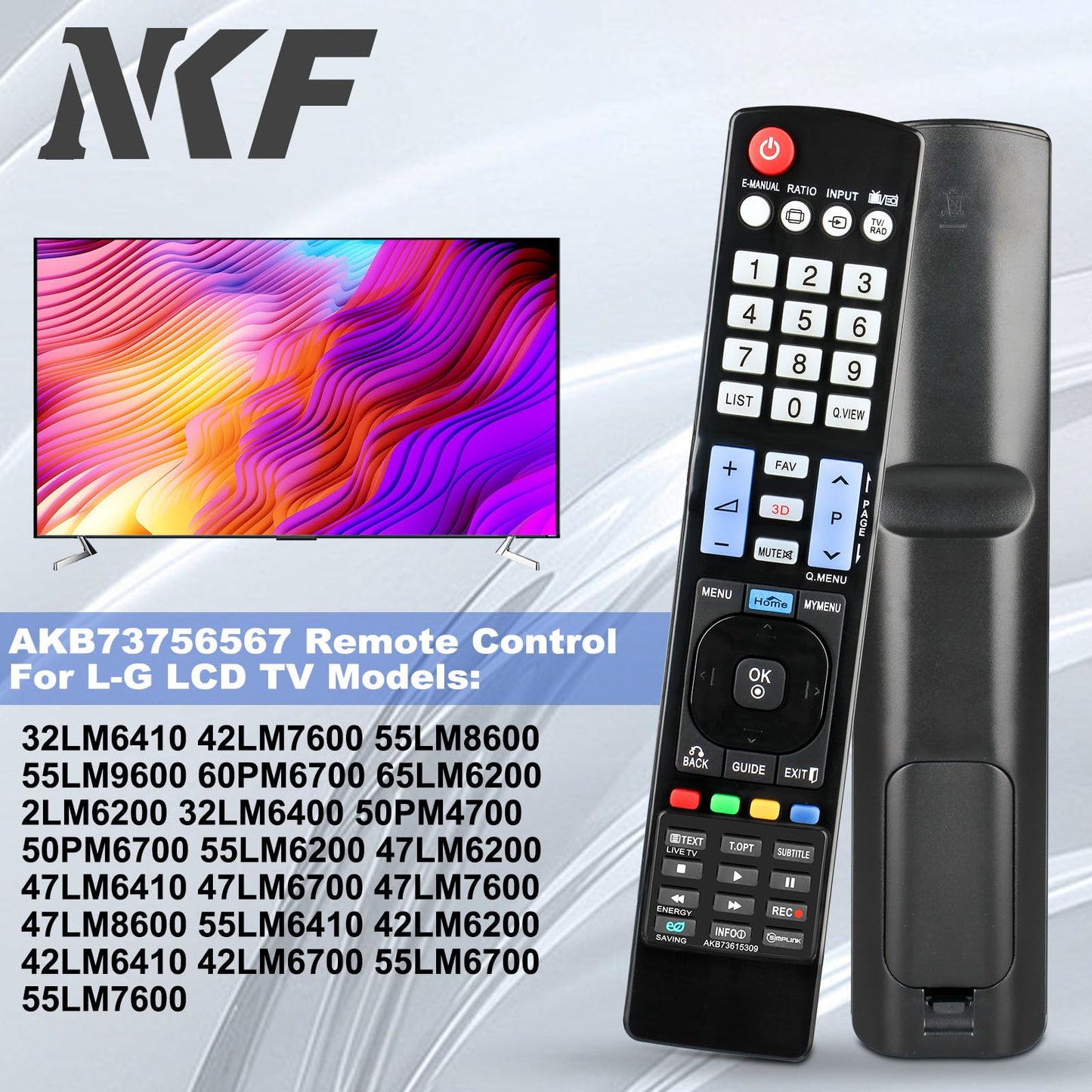 AKB73615309 Universal Remote Control for L-G TV Remote Replacement - Effortless Control for Various L-G TV Models 32LD550 42LM7600 52LD550 55LD650