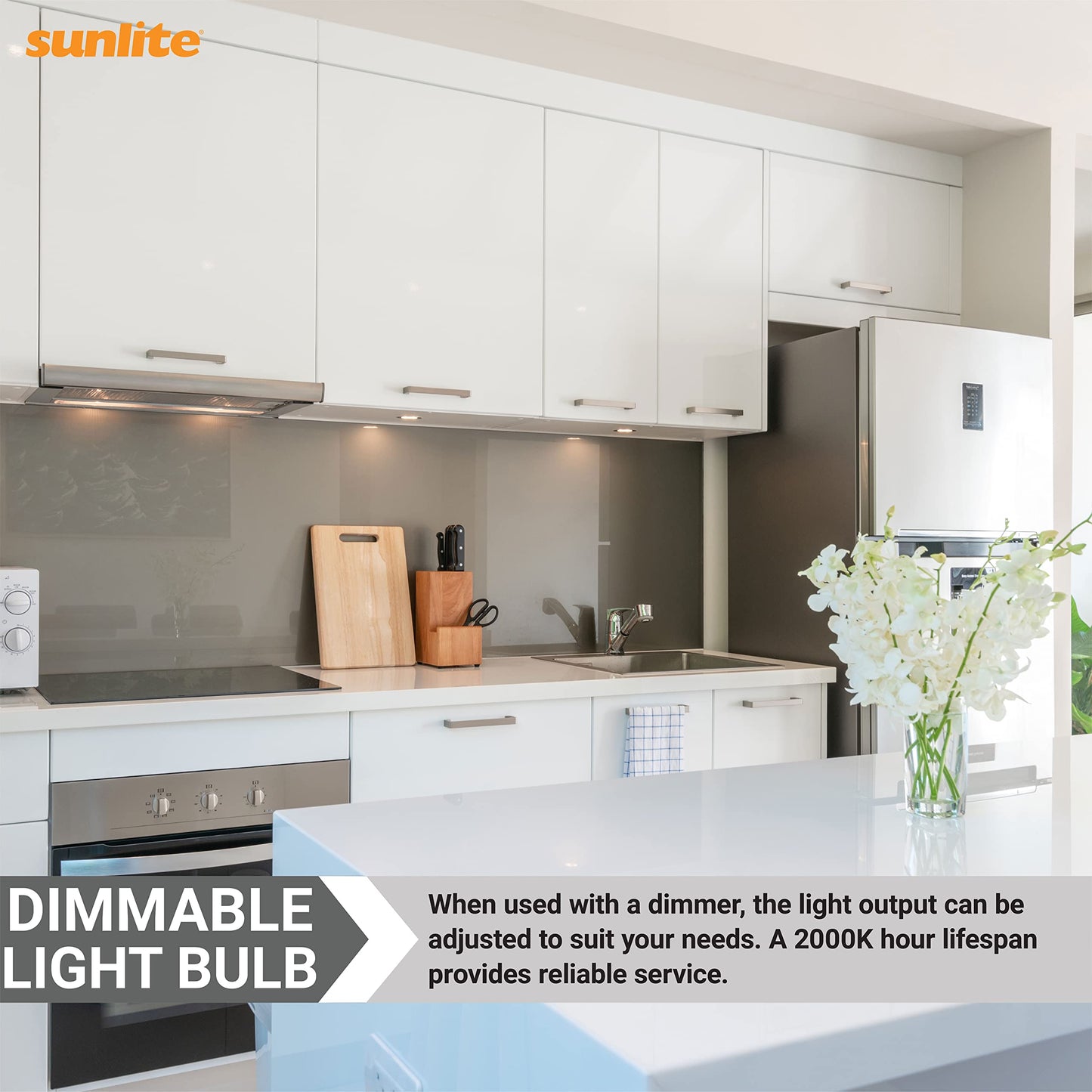 Sunlite 40634-SU Q20/GY8/120V Halogen 20-Watt Single Ended T3.5 Light Bulb, 120 Lumen, 120 Volt, GY8 (Bi-Pin) Base, Clear, 2000 Hour Life Span, 12
