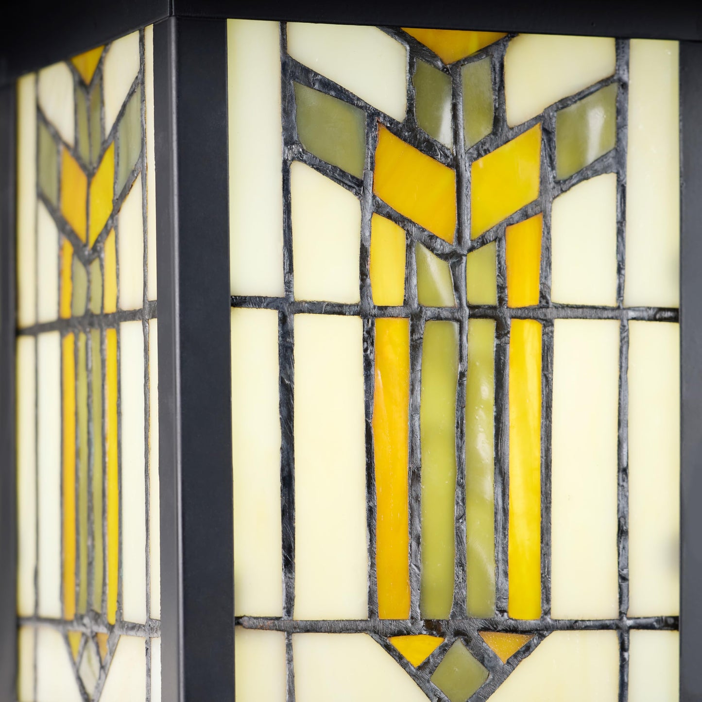 RIVER OF GOODS Stained Glass Outdoor Light Fixture - 11.75" H - Mission Style Porch Light - Lily