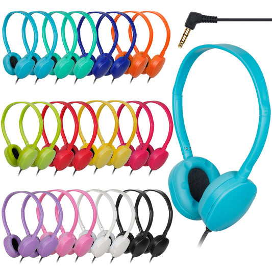 TJZXGUI Headphones Bulk 24 Pack for Classroom School,Wholesale Earphones Class Set for Students Teens and Adult Multi Color (12 Colors)