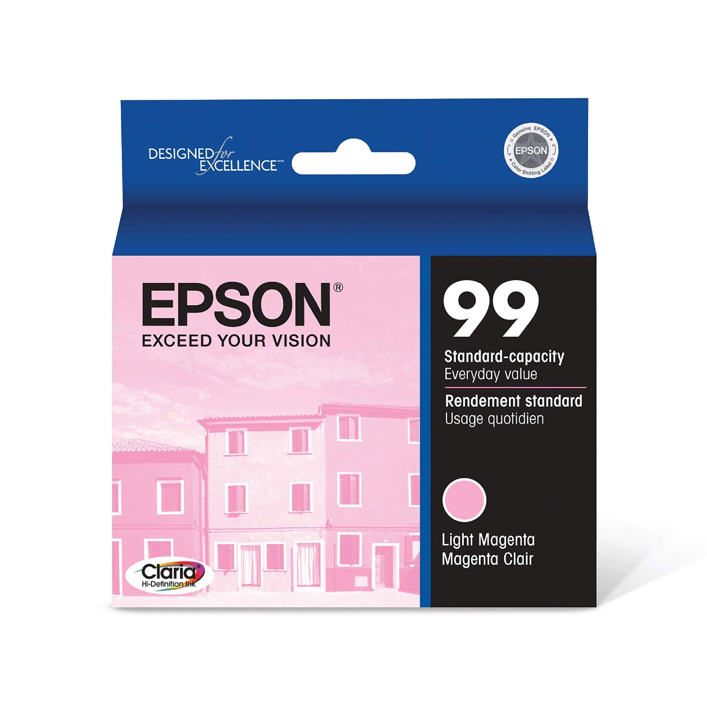 Epson 99 Claria Hi-Definition Ink Standard Capacity Light Magenta Cartridge (T099620-S) Works with Artisan-700, 710, 725, 730, 800, 810, 835, 837