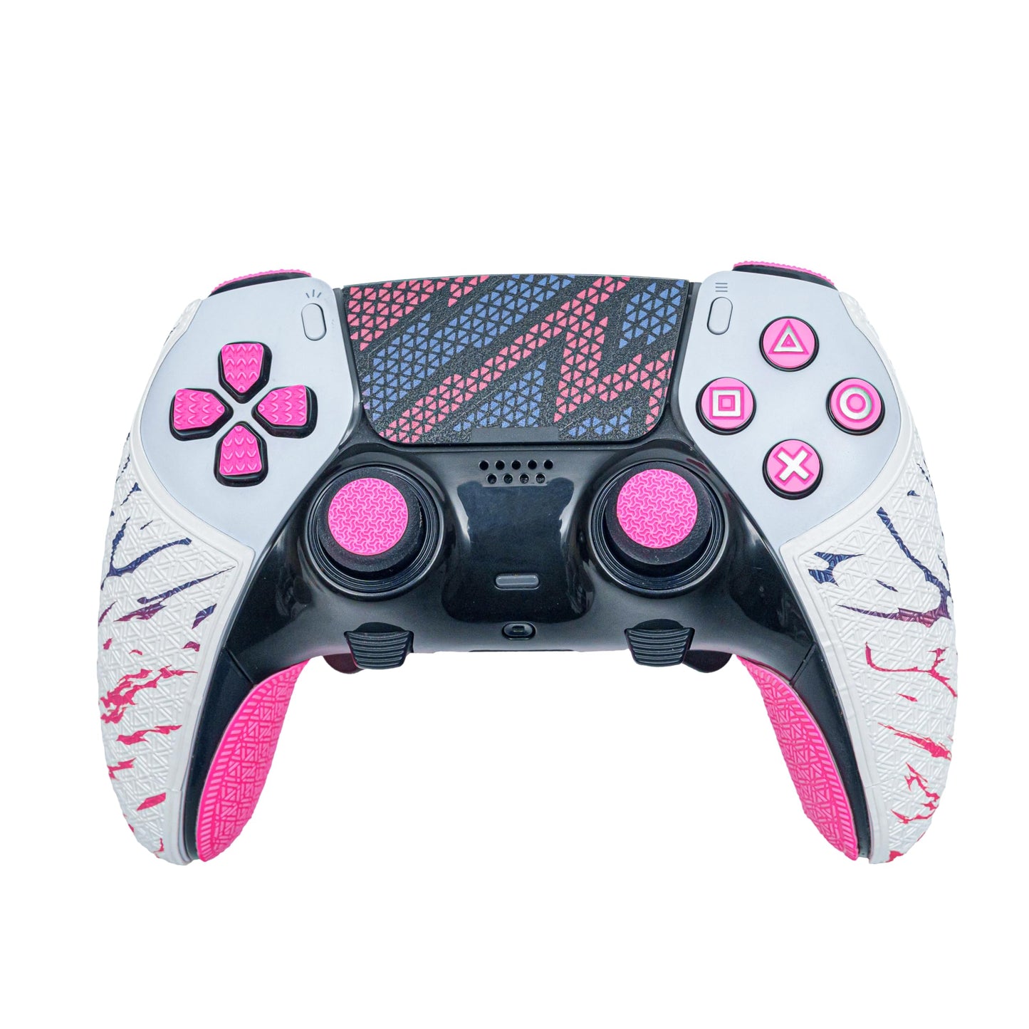 Controller Grips for PS5 DualSense Edge,Skin kit,Anti-Skid, Multi-Texture,Sweat Absorption,Pre-Cut Grips Tape,by SHADOW BOOLT (Pink & White,