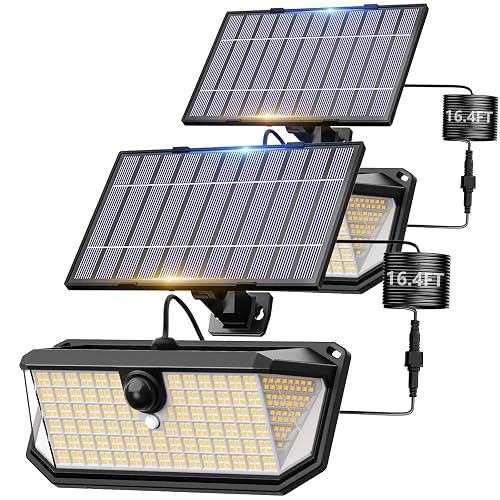 SyouHome Solar Motion Lights Outdoor, 388 LED 4000 LM Solar Flood Lights