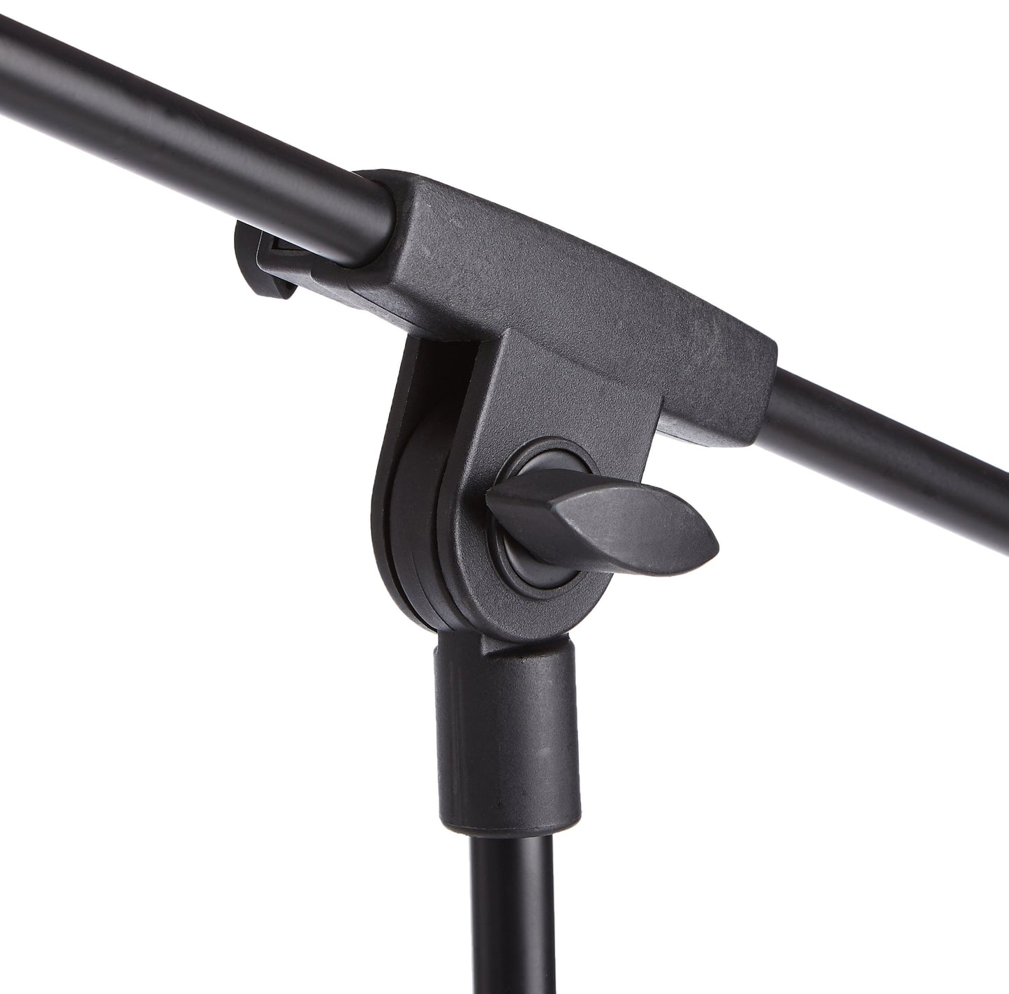 Amazon Basics Sturdy Portable Microphone Boom Arm Stand, Height Adjustable with Cable Management, Foldable Tripod Base, Up to 85.75", Black