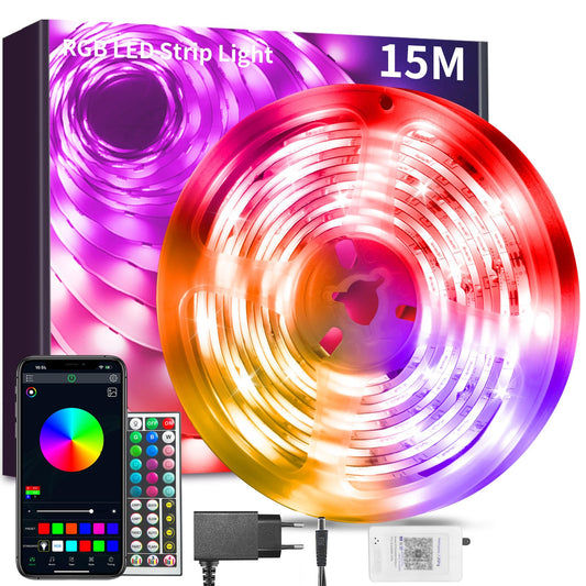 BATHEBRIGHT Led Strip Lights 15M,Music Sync RGB Bluetooth Color Changing Flexible LED Light Strips,with Smart App Control Remote, Led Lights
