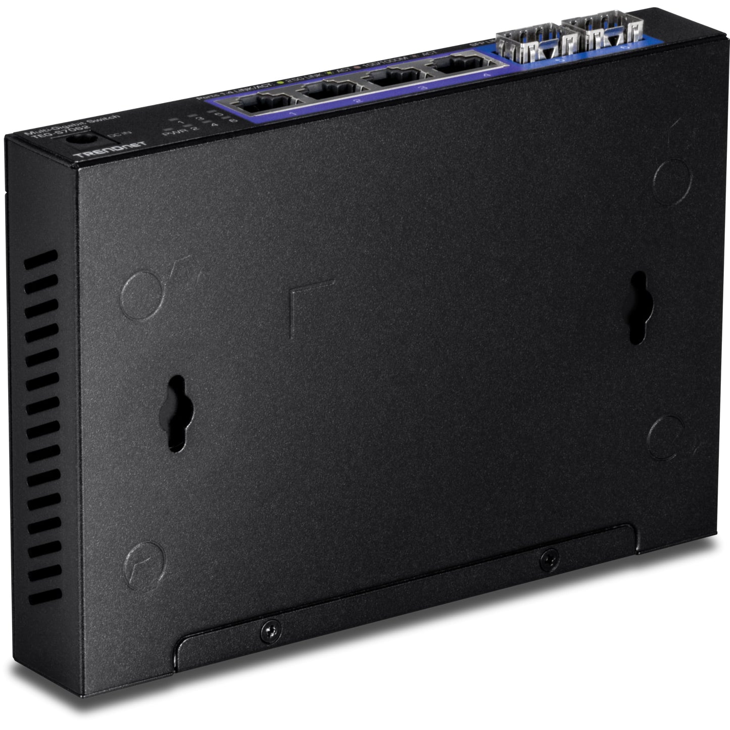TRENDnet 6-Port Unmanaged Multi-Gig Switch, 4 x 2.5GBASE-T Ports, 2 x 10G SFP+ Ports Fanless, Compact Desktop Design, Metal Housing,Black, TEG-S562