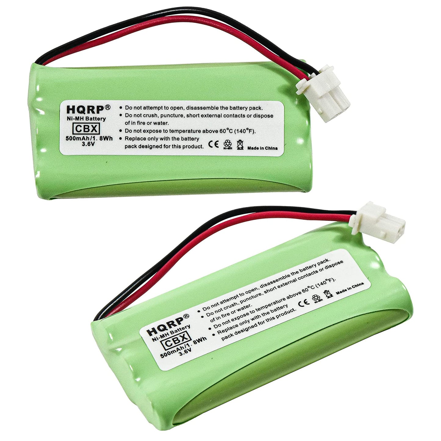 HQRP Phone Battery 2-Pack Compatible with VTech BT5632 BT-5632 BT5872 BT-5872 89-1333-01-00 LS5145 5145 LS5105 5105 LS5146 5146 Cordless Telephone