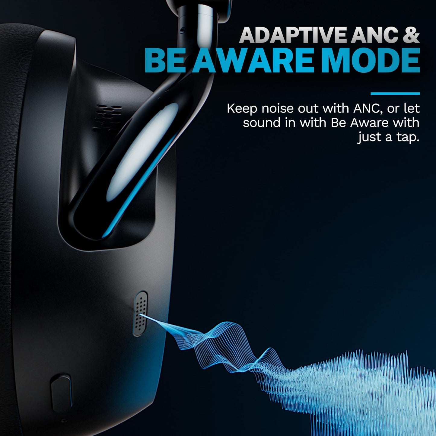 JLab Epic Lux Lab Edition ANC Wireless Headphones, Graphite, 90+ Hours of Playtime, Adaptive ANC and Be Aware Mode, Hi-Res Audio, Lab Spatial Audio…