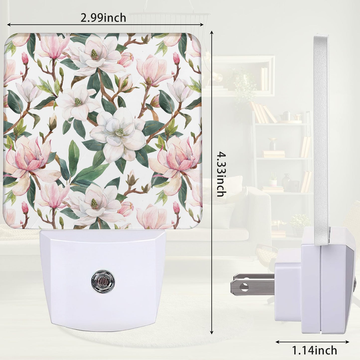 ZTHLL Summer Flower Night Light, Pink Nightlight Plug into Wall with Dusk to Dawn Sensor, LED Lamp Energy Saving Lights for Women Girls,Lamp
