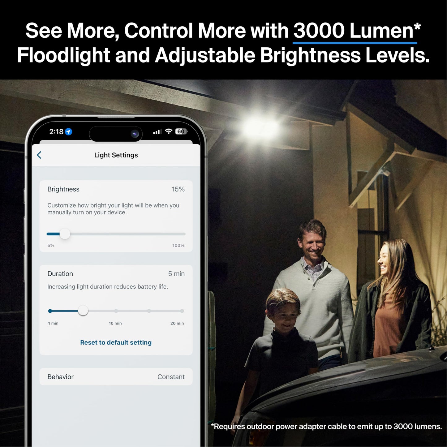 Arlo Pro 3 Wireless LED Floodlight Security Camera 2K HDR, 2000-3000 Lumens, Custom Detections, Emergency Response, Connects to Wi-Fi, Color Night