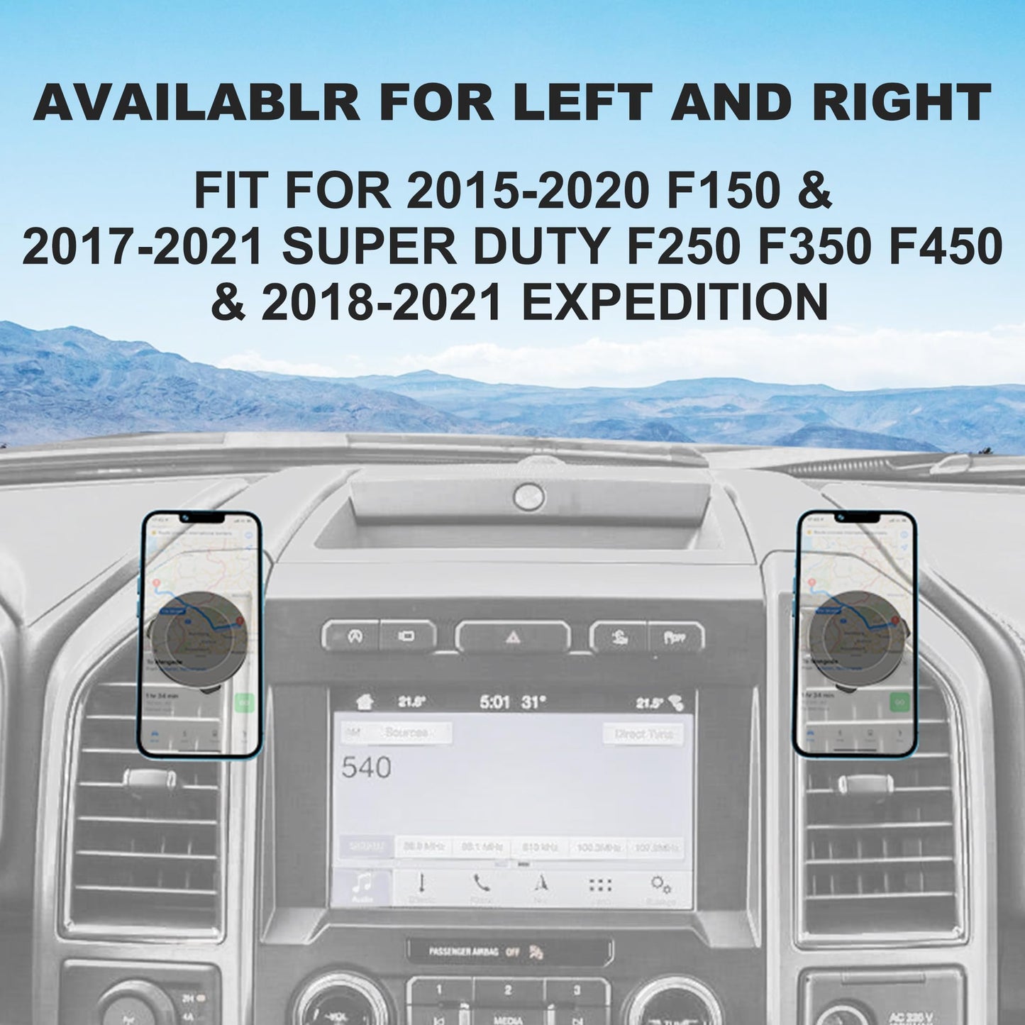 Surfcabin CNC Vent Phone Holder, Magnetic Car Air Vent Phone Holder Cradles Mount Compatible with F150 2015-2020 & Super Duty F250 F350 F450 2017-2021