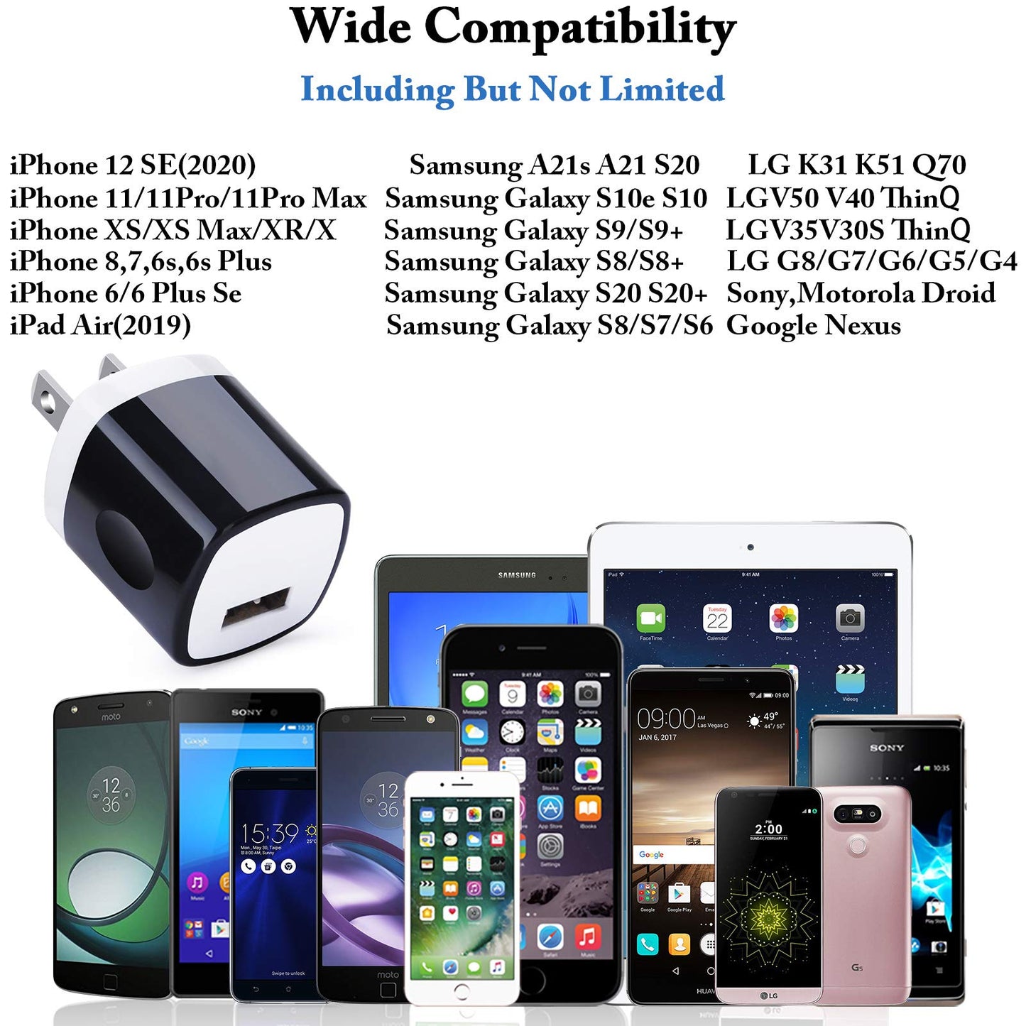 Wall Adapter 10 Pack,UorMe 1A 5V Single Port Charger Power USB Plug Charging Cube Block Box Compatible iPhone 14 13 12 SE 11, Galaxy S23 Ultra S22 S21