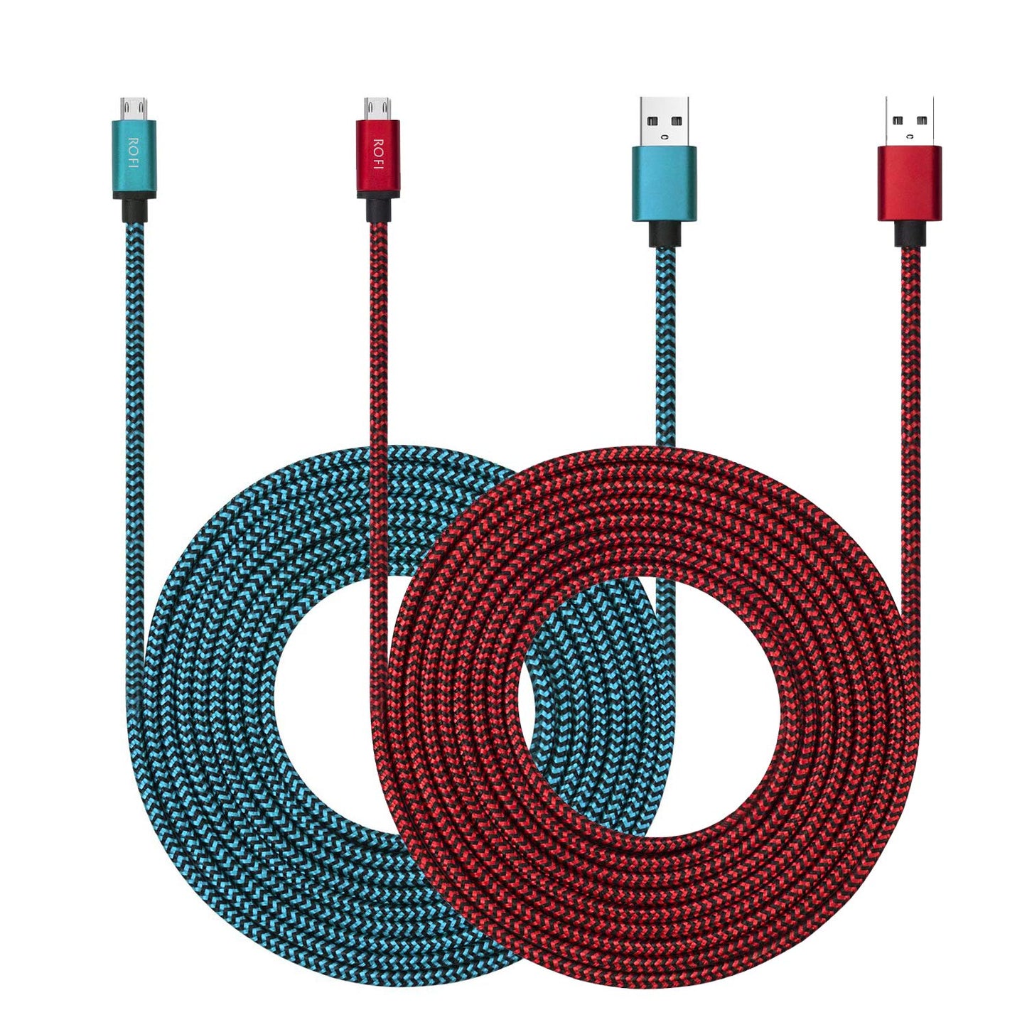 Micro USB Cable 10ft with 3A Fast Charging, 2Pack Ultra Durable 10ft Nylon Braided Charger Cords for Galaxy S7/S6/J8/J7 Note