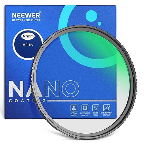 NEEWER 67mm MC UV Protection Filter 24 Layer Multi Resistant Nano Coatings/HD Optical Glass/Water Repellent/Scratch Resistant/Aluminum Alloy Ultra