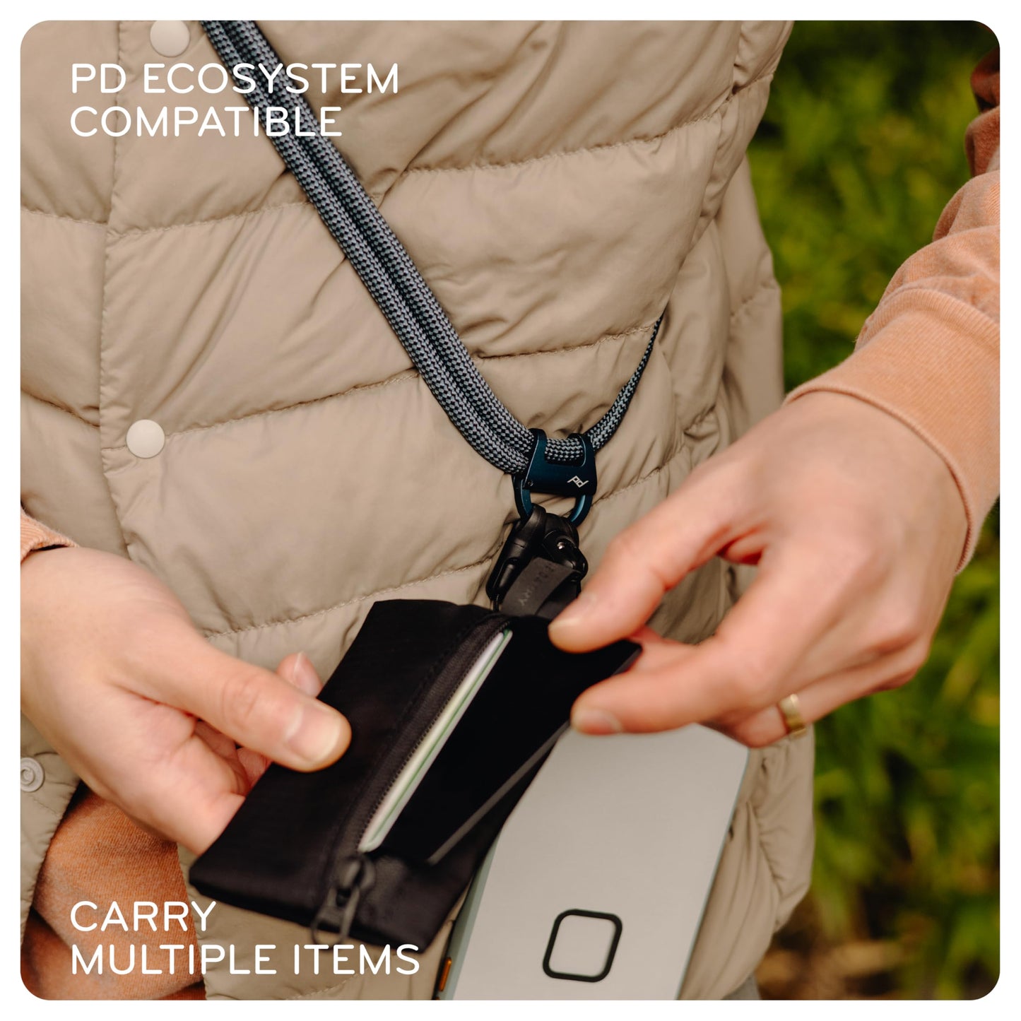 Peak Design Mobile Crossbody Multi-Strap, Black, Adjustable Quick-Connect Phone & Gear Strap, Carries Phone, Keys & Small Camera, Twist-Free Design