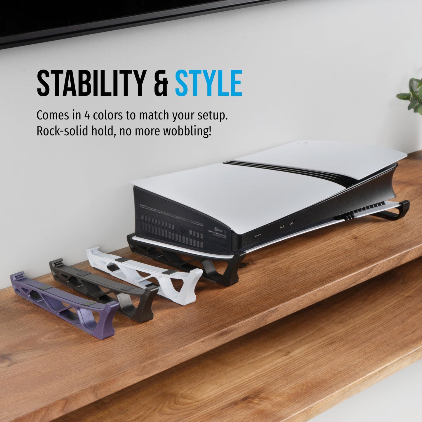 Glistco Skates - Horizontal Stand for PS5 Pro Compatible with Disc & Digital Edition (Galaxy Black)