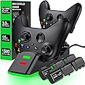 Rechargeable Battery Pack for Xbox Controller, 2X 1200mAh Rechargeable Batteries Pack for XboxSeries X/S/One X/S/Elite Controllers, High Speed