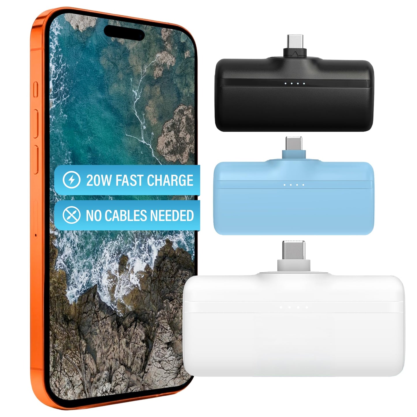 Nimble Bump 5K 20W Fast Charging Portable Charger with Foldable Built-in USBC Connector, Mini Travel Power Bank Battery Pack Compatible with iPhone