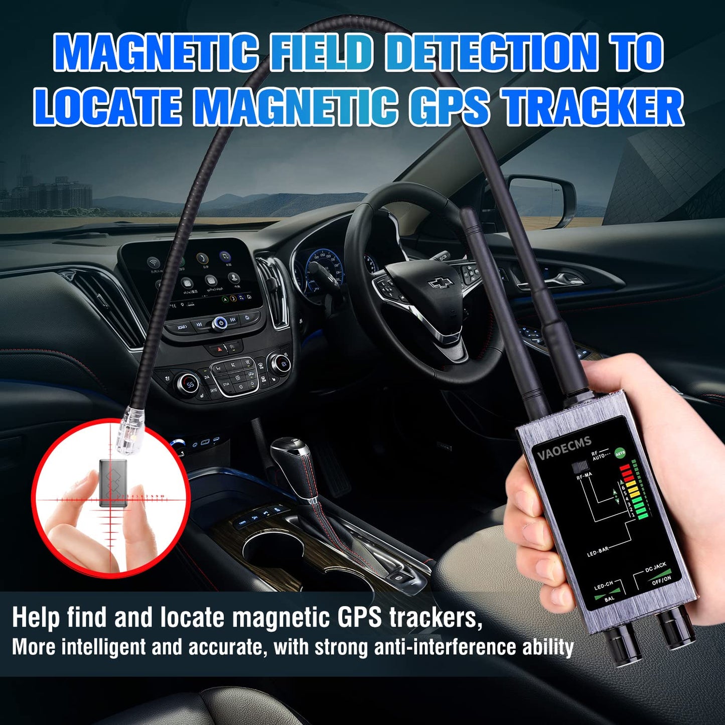 VAOECMS Hidden Camera Detector, Bug Detector, Camera Finder, Portable Hidden Devices Detector for Privacy Protection