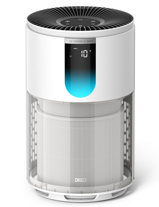 DREO Air Purifier for Home, Up to 1176 ft², HEPA Sleep Mode, Air Purifiers for Large Room & Bedroom, Pets, Smoke, Dust, Pollen & Odors, PM2.5 Monitor