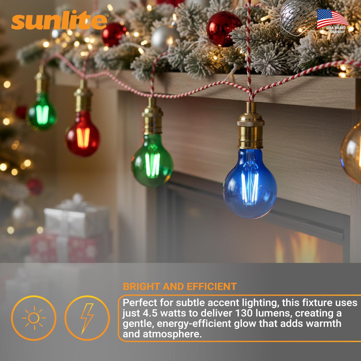 Sunlite 81083 LED Colored Filament A19 Light Bulb, 4.5 Watts, Medium E26 Base, 120 Volts, Transparent Green, Dimmable, 320 Degree Beam Angle, UL