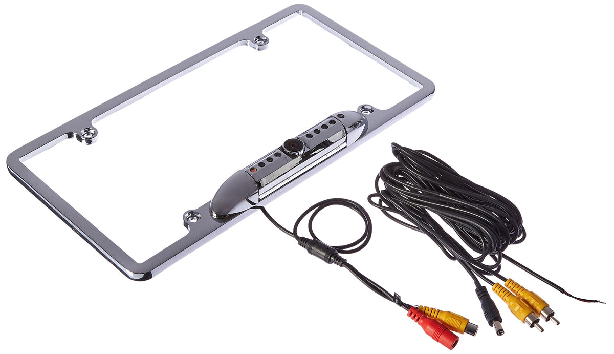 Absolute CAM1500S Universal License Plate Frame with Built-in CMOS Waterproof IR Camera (Silver)