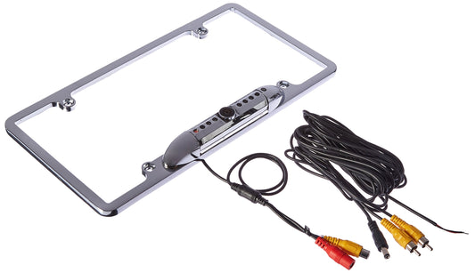 Absolute CAM1500S Universal License Plate Frame with Built-in CMOS Waterproof IR Camera (Silver)