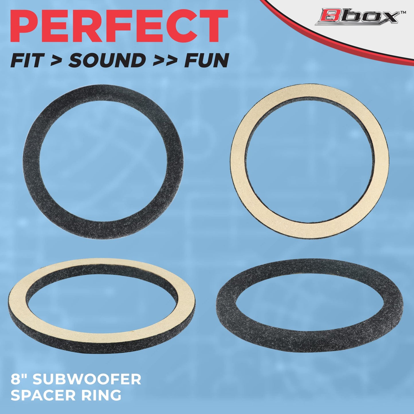Atrend Universal Mdf Constructed Spacer for 8 Inch Speaker or Sub - Adds 3/4" To Depth