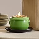 Luminara Lucky Green Pot of Gold Candle - Flickering Real-Flame Technology- Flameless LED- Remote Ready- Classic Green St. Patrick's Day- 4.8" x 4.3"