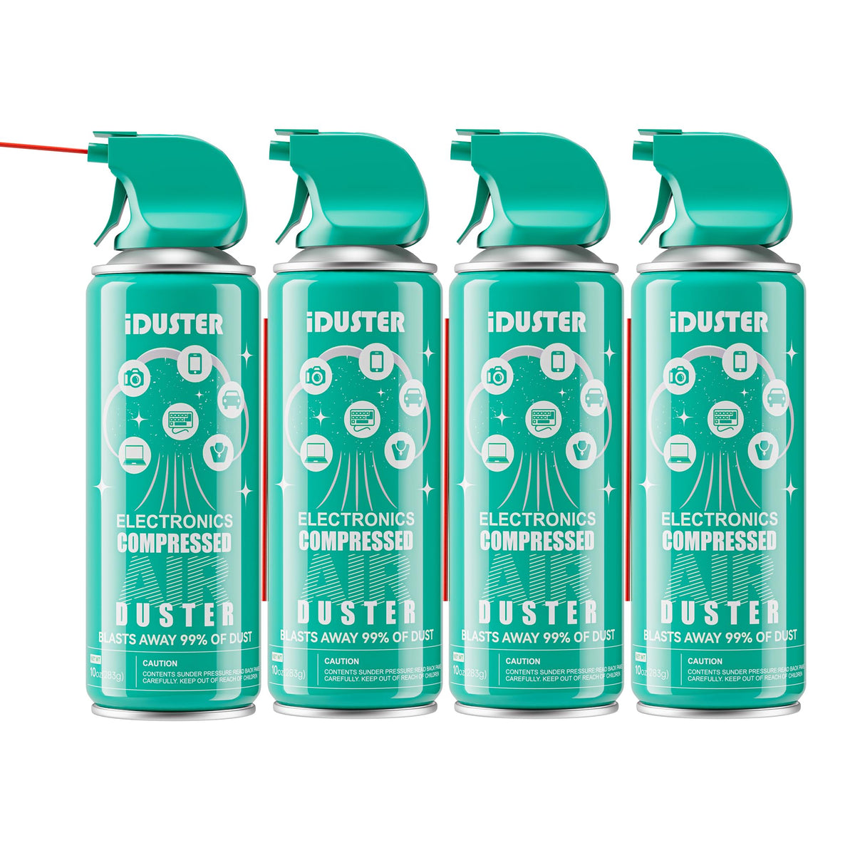 iDuster Compressed Canned Air Duster - 4 PCS Disposable Compressed Air Duster Can Cleaning for Computer,Keyboard, Jewelry, Car and Cellphone, 10oz