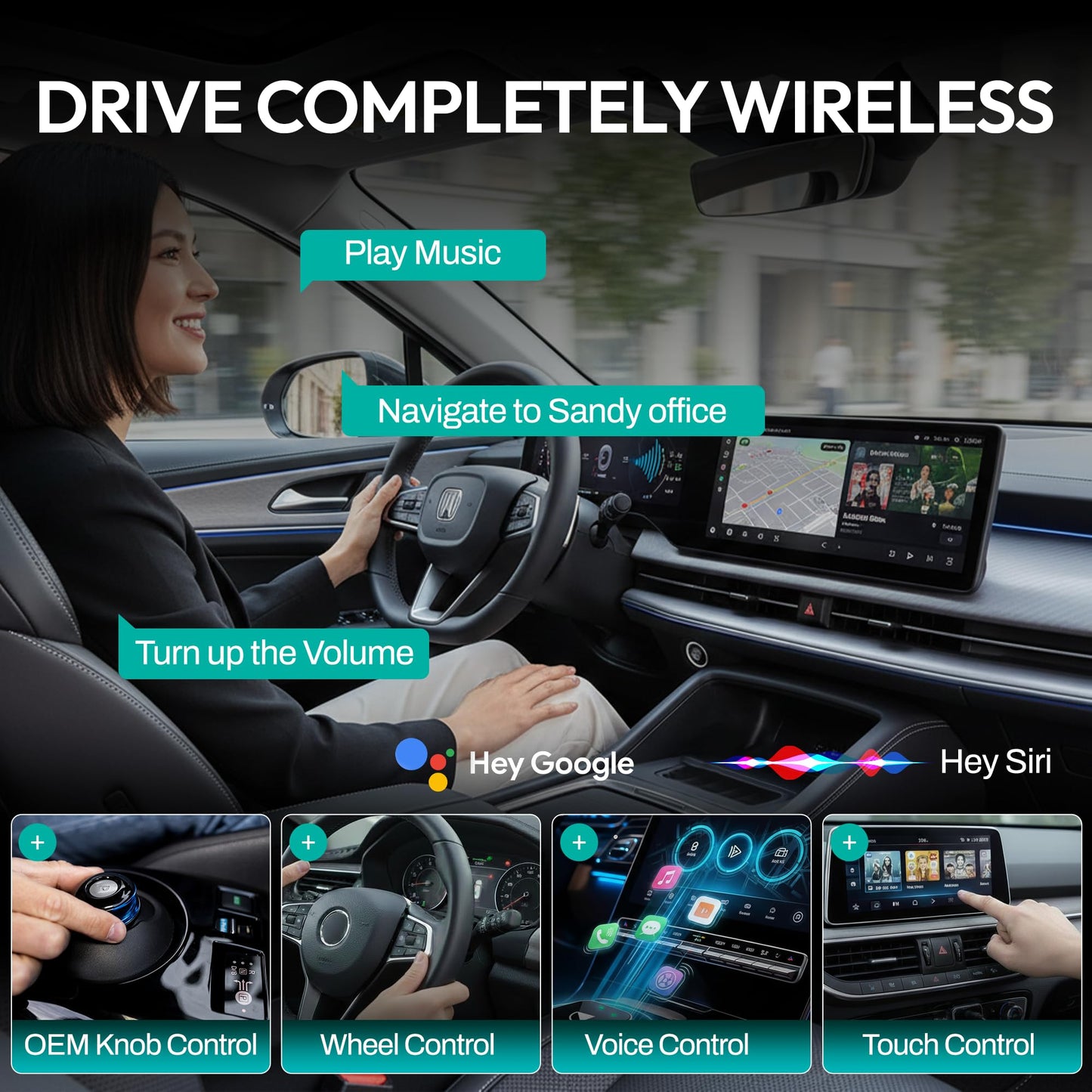 Flashbee 2026 [2-in-1] Latest Wireless CarPlay & Android Auto Adapter, Converts Wired to Wireless, Fast Auto-Reconnect, Dual-Band 5GHz WiFi +