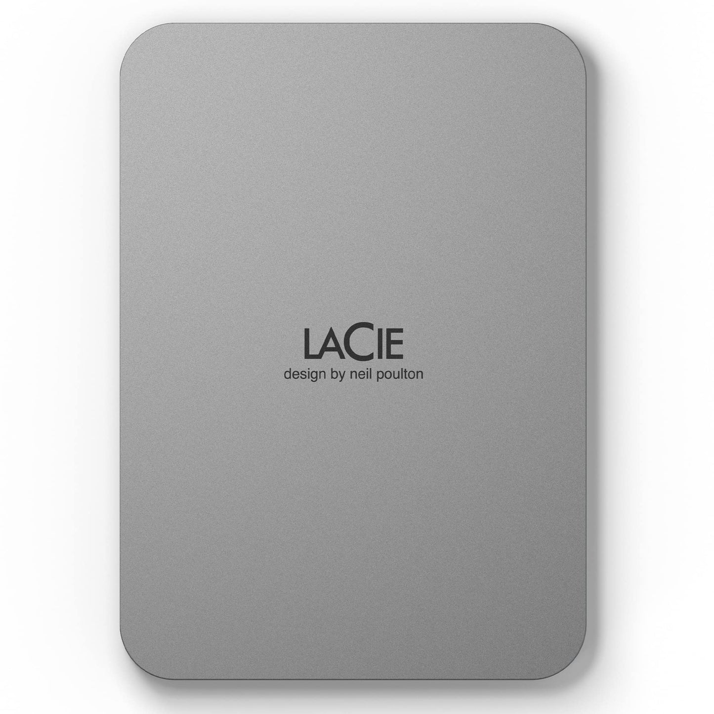 LaCie Mobile Drive, 2TB, External Hard Drive Portable - Moon Silver, USB-C 3.2, for PC and Mac, Post-Consumer Recycled, with Adobe All Apps Plan