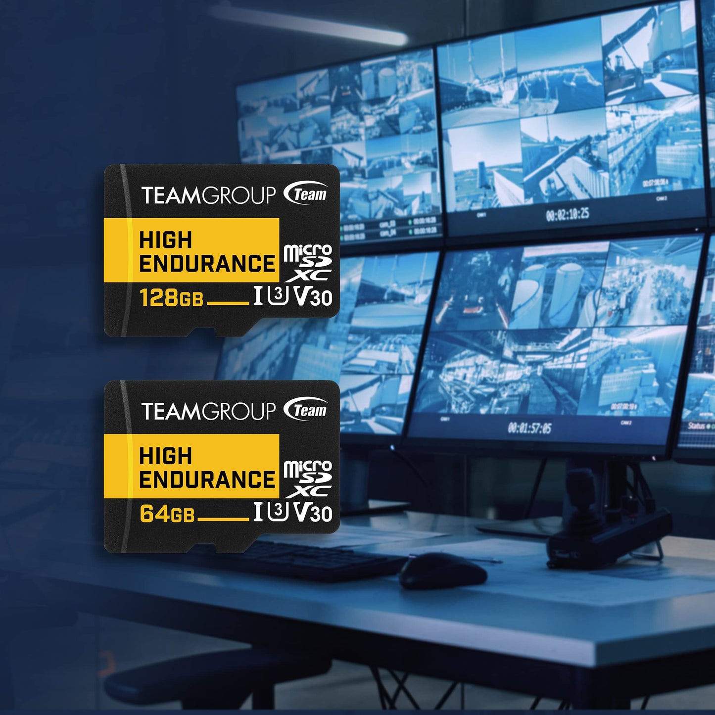 TEAMGROUP HIGH Endurance 256GB 3 Pack Micro SDXC UHS-I U3 V30 100MB/s Designed for Monitoring Stable Durable Long Lasting Flash Memory Card Security