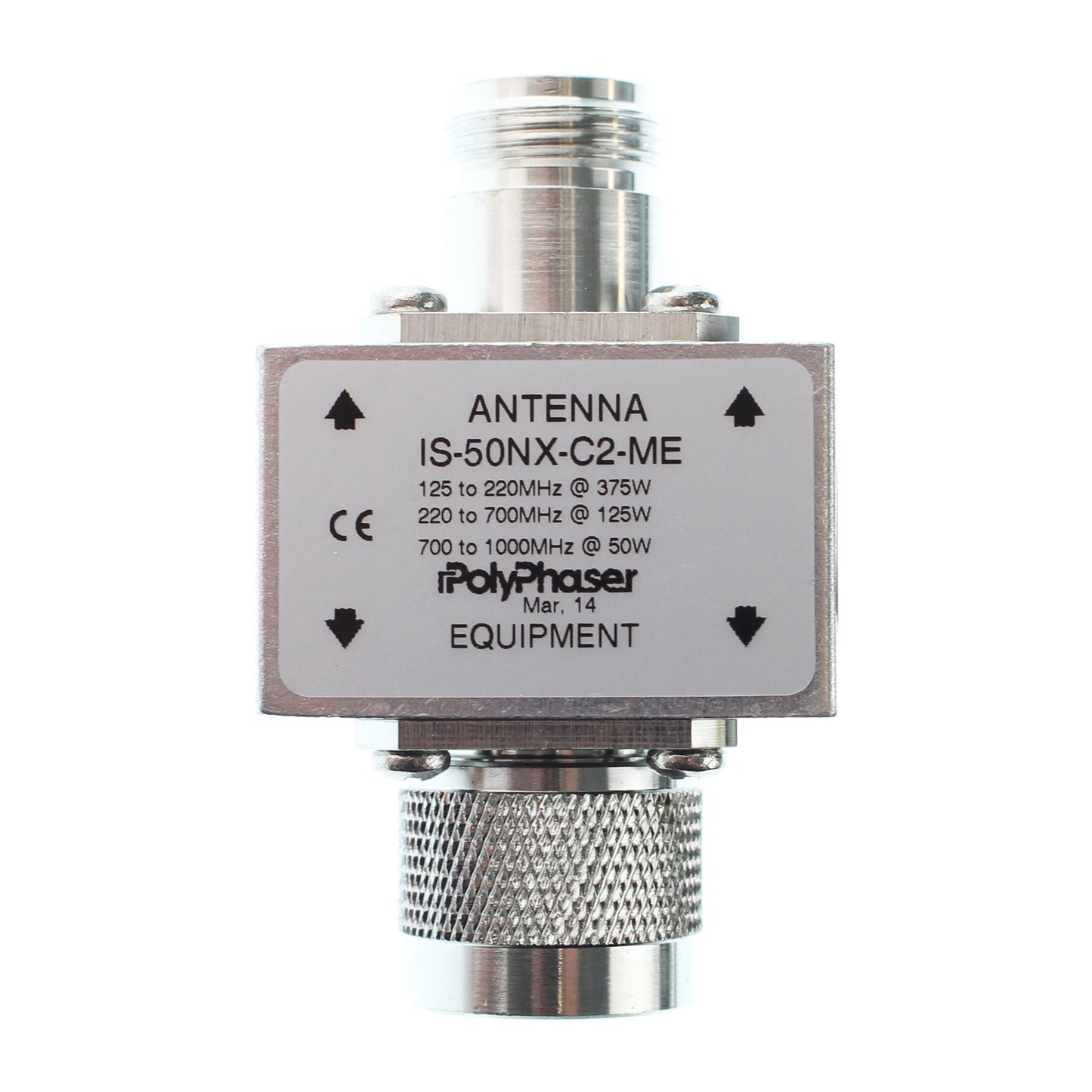 PolyPhaser IS-50NX-C2-ME Flange Surge Arresstor, N-Male to N-Female