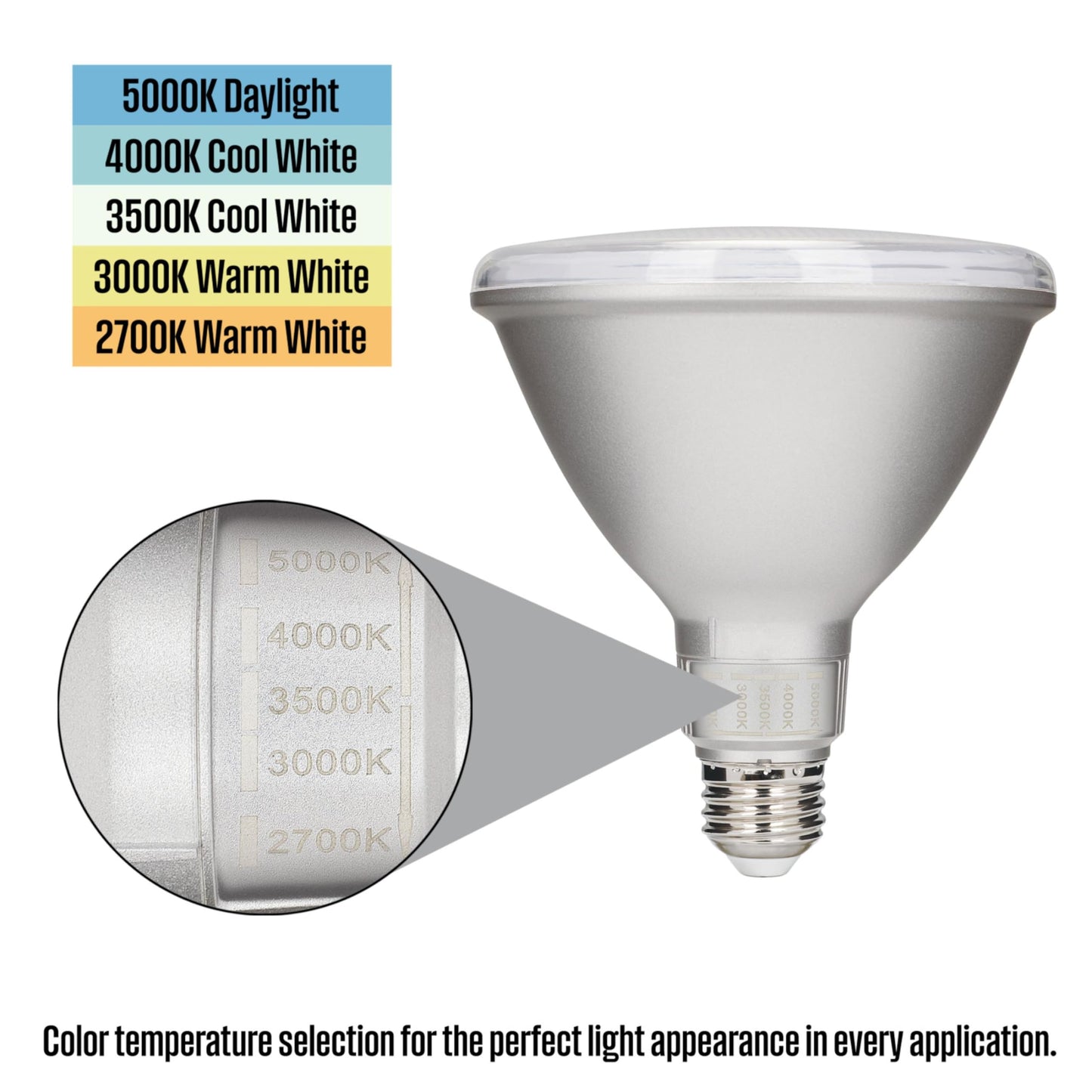 Westinghouse Lighting 15 Watt (90 Watt Equivalent) PAR38 Flood Dimmable Indoor/Outdoor LED Light Bulb with Color Temperature Selection, Medium Base