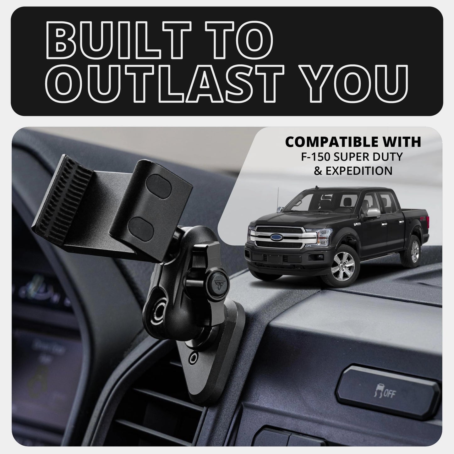 Tackform Link Vent Phone Mount Compatible with 2015-2020 Ford F-150, 2017-2021 Super Duty, 2018-2021 Expedition | Aluminum | Universal Holder
