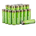 Amazon Basics 24-Pack Rechargeable AA NiMH High-Capacity Batteries, 2400 mAh, 1.2V, Recharge up to 400x Times, Pre-Charged
