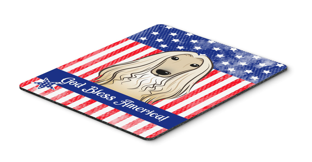 Caroline's Treasures BB2174MP God Bless American Flag with Afghan Hound Mouse Pad, Hot Pad or Trivet, Large, Multicolor