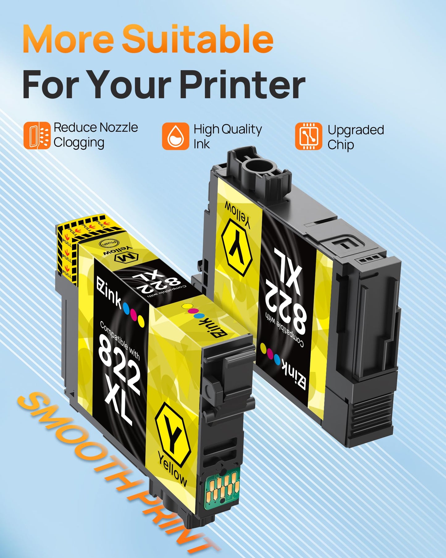 E-Z Ink Remanufactured Replacement for Epson 822XL Ink Cartridges Combo Pack 822 822 XL Ink for for Workforce Pro Copier/Scanner Printer Print scan