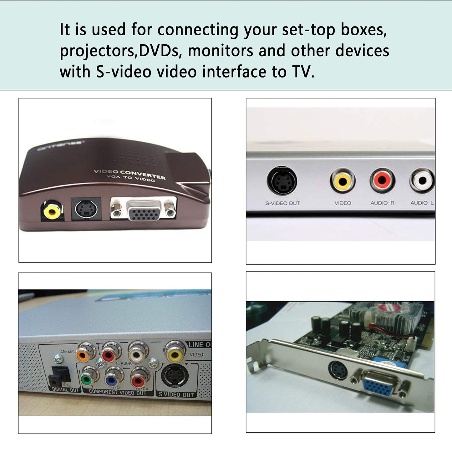 4 Pin S-Video to 3 RCA AV Female Cable for TV PC Computer Video AV Projector for Video TV Laptop Adapter Cable (27cm)