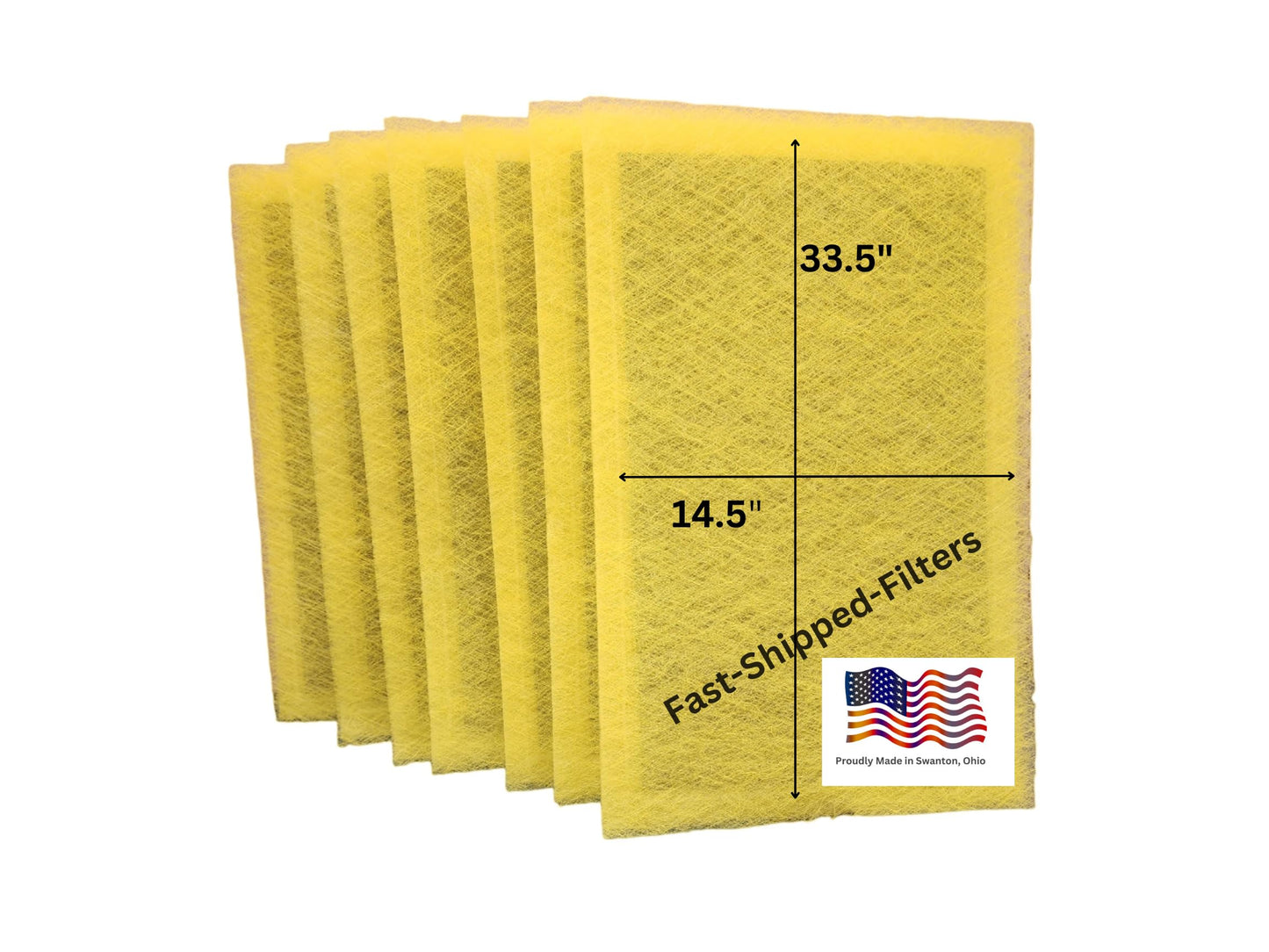 7 Pack Replacement Filter Pads Compatible with AirRanger Air Cleaner 16x36 Refill Yellow