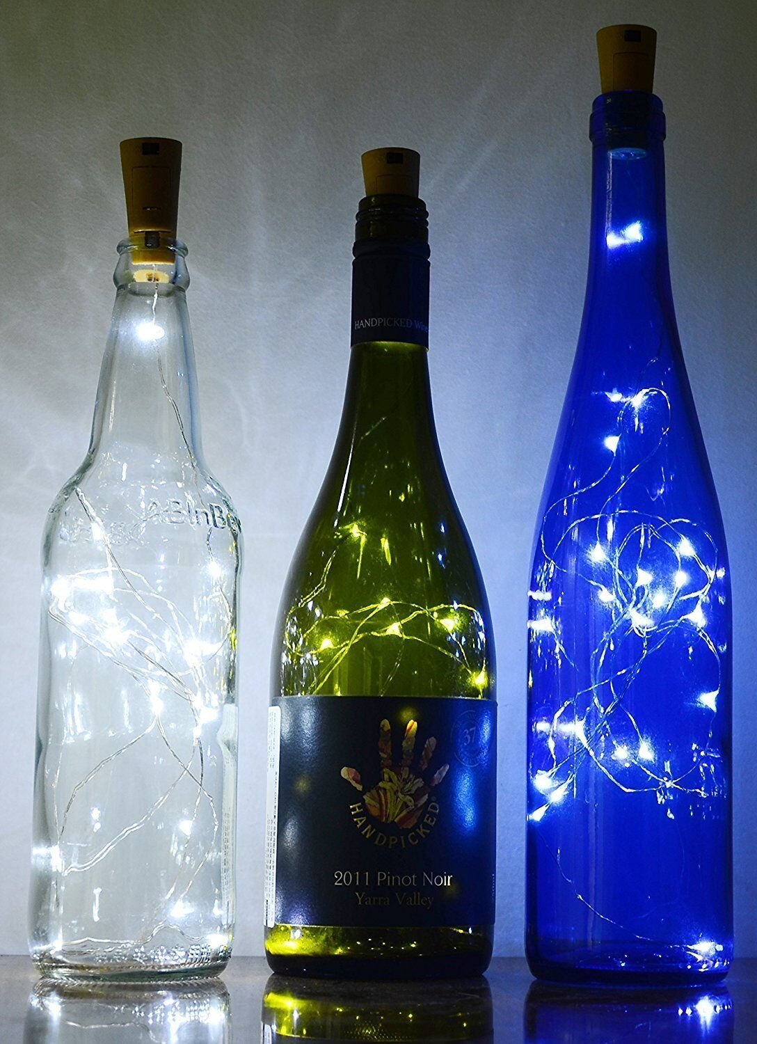 Decorman 10 Pack Solar Powered Wine Bottle Lights, 10 LED Waterproof Copper Cork Shaped Lights