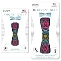 LOVEHANDLE Duo Elastic Strap for Smartphone and Tablet - Boho Design Black Base Grip + XL Grip