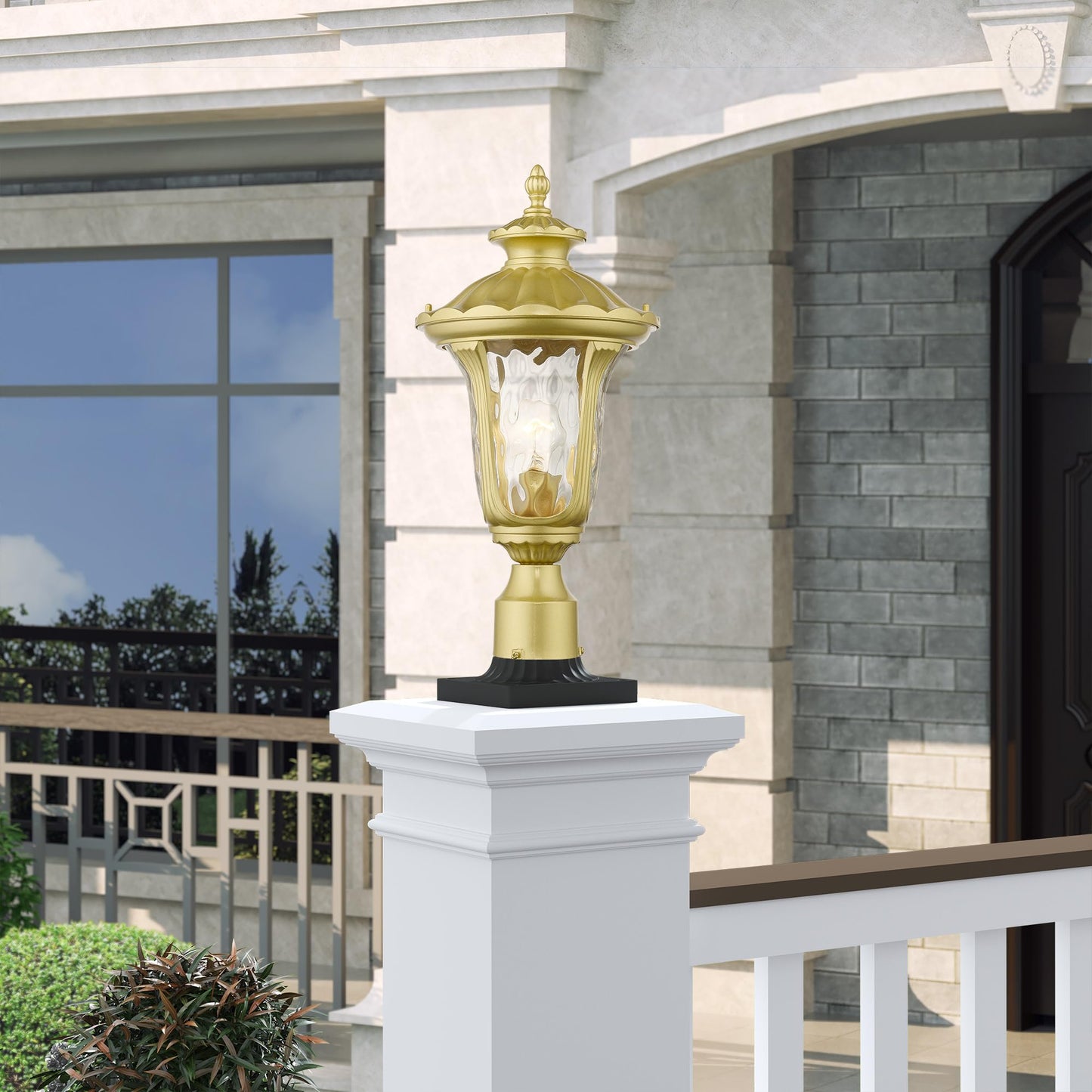 Livex Lighting 7855-14 Oxford 1 Light Outdoor Post Head, Black ("19"" x 9.5"" x 19""")