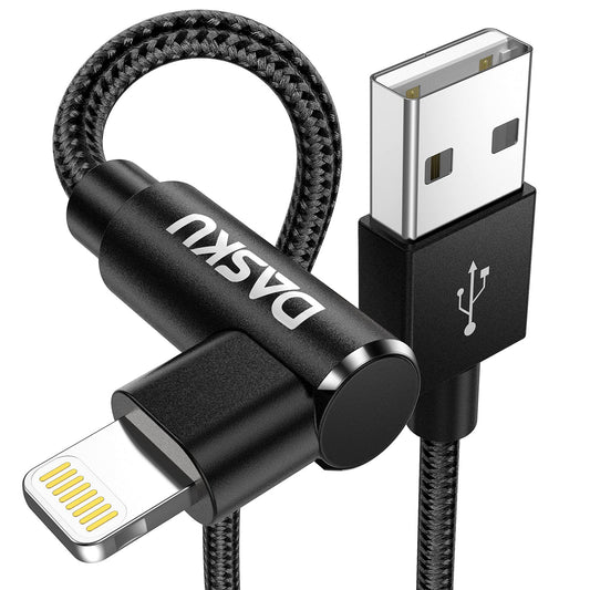 90 Degree iPhone Charging Cable 2Pack 10ft Right Angle Nylon Braided Lightning Charger Cord Compatible with iPhone 14 13 12 11 Pro Max XS XR X 8 7 6…